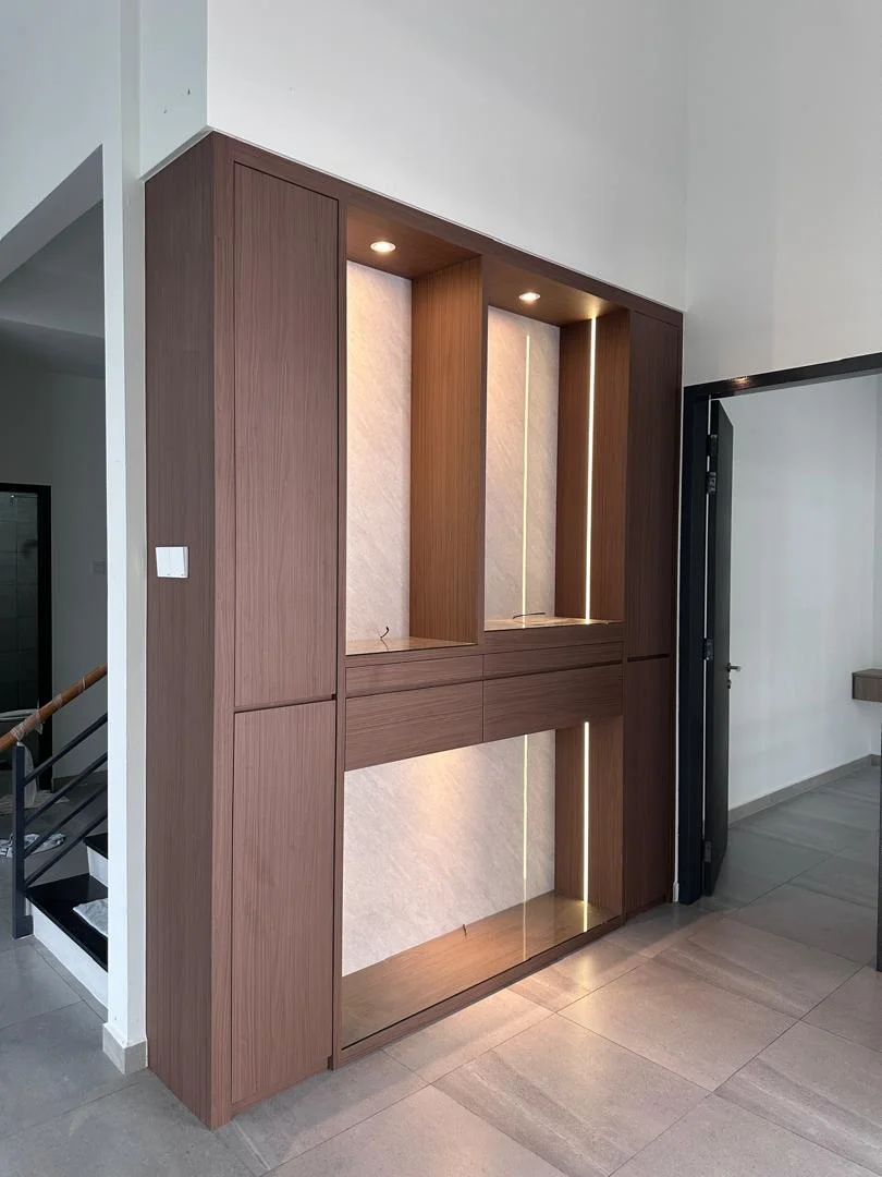 Walnut Altar with Illuminated Niches